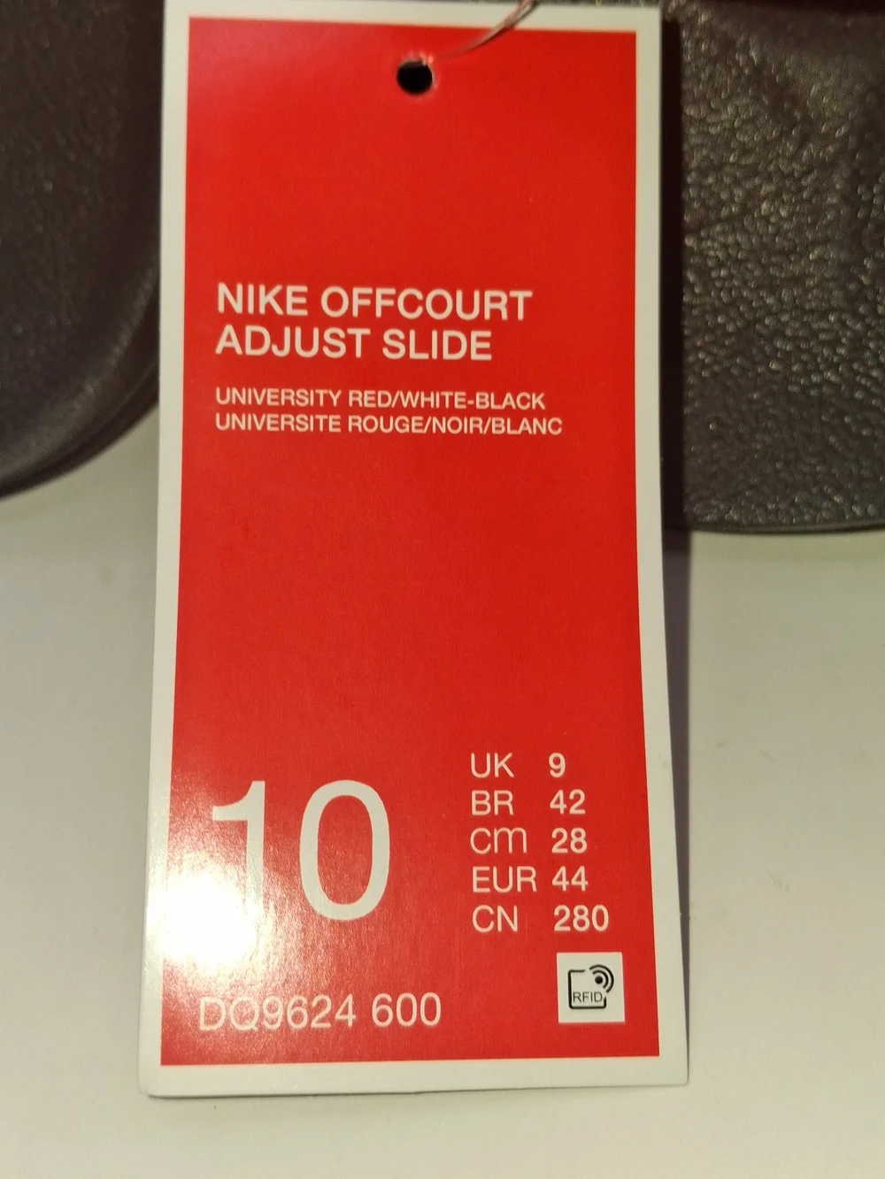Nike Men’s Red and Black Adjustable Slide Sandals